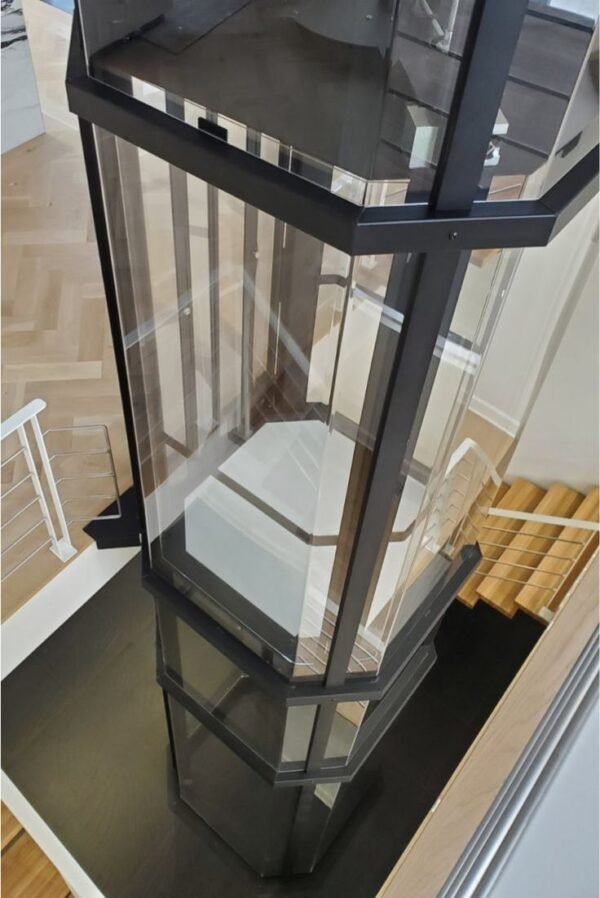 A modern glass elevator