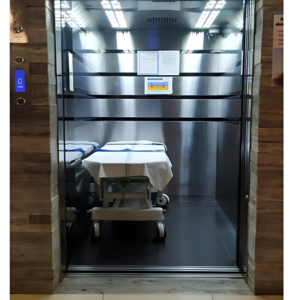 A spacious hospital lift