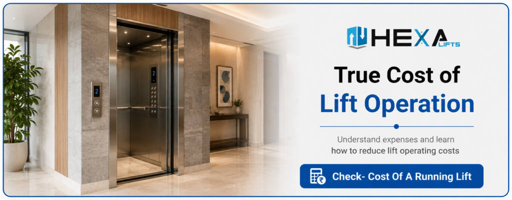 Modern residential elevator showing operating cost and energy efficiency insights