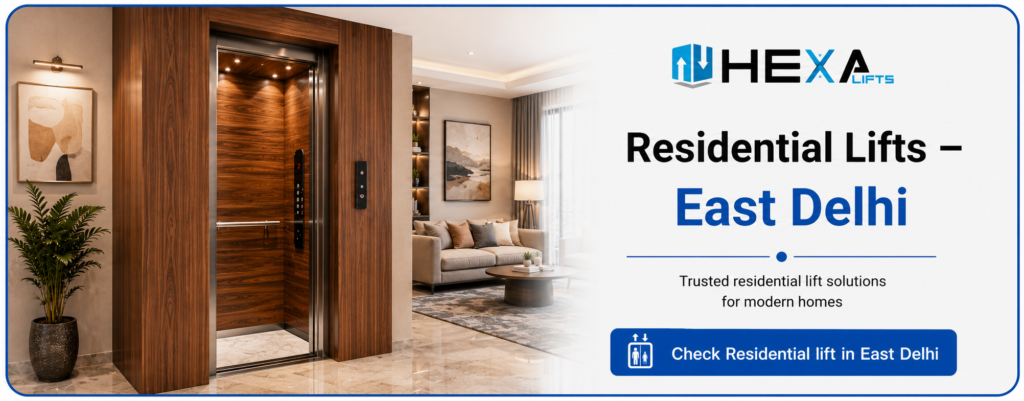 Premium residential home lift installation in East Delhi by HexaLifts