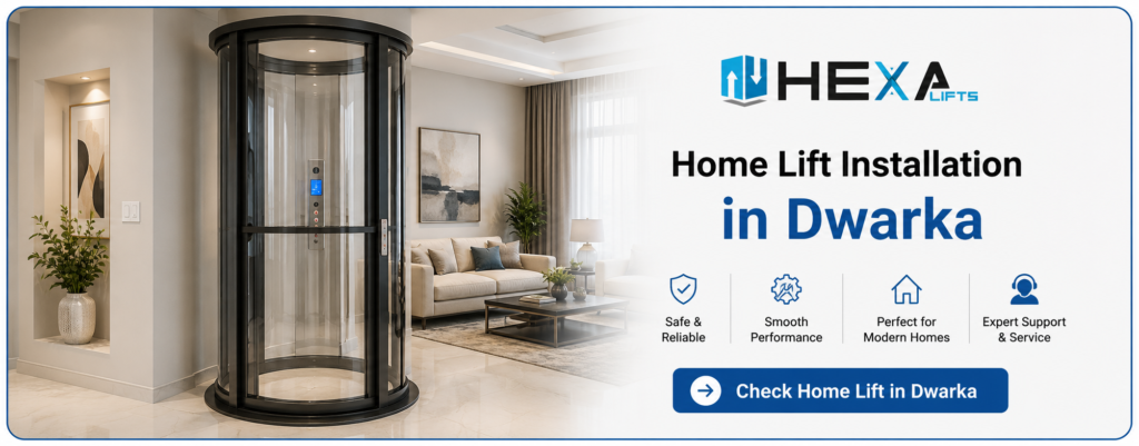 Luxury residential home lift installation in Dwarka Delhi by HexaLifts